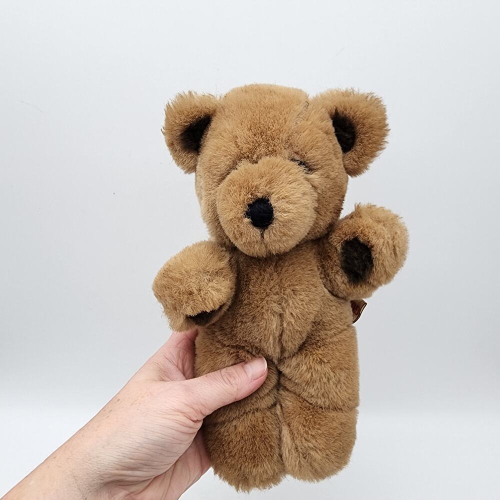 Vintage Gund Brown Bear Plush 9" Black Sewn Eyes Nose Stuffed Animal Toy 1979